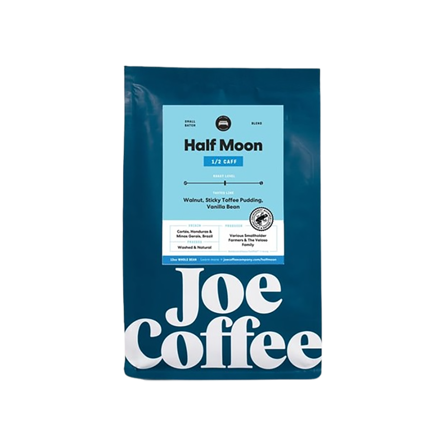 Half Moon Half Caff 12 oz - Coffee Selection for Fresh Daily Preparation