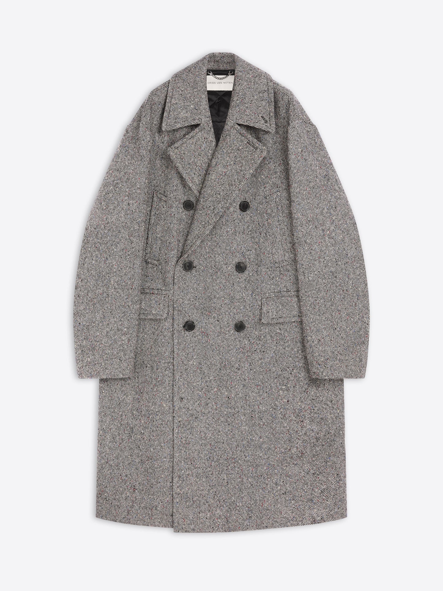 Oversized Wool Tweed Coat