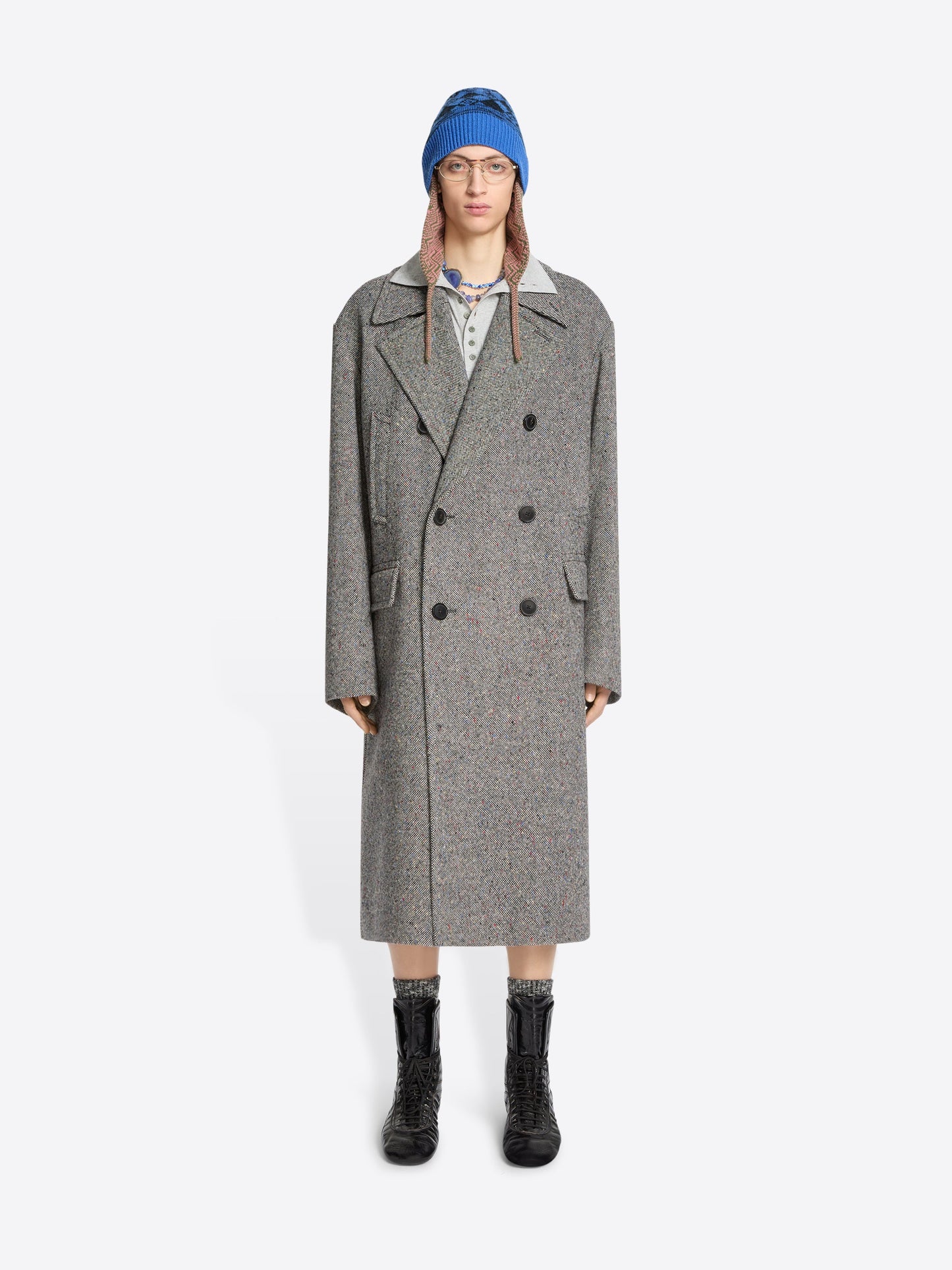 Oversized Wool Tweed Coat