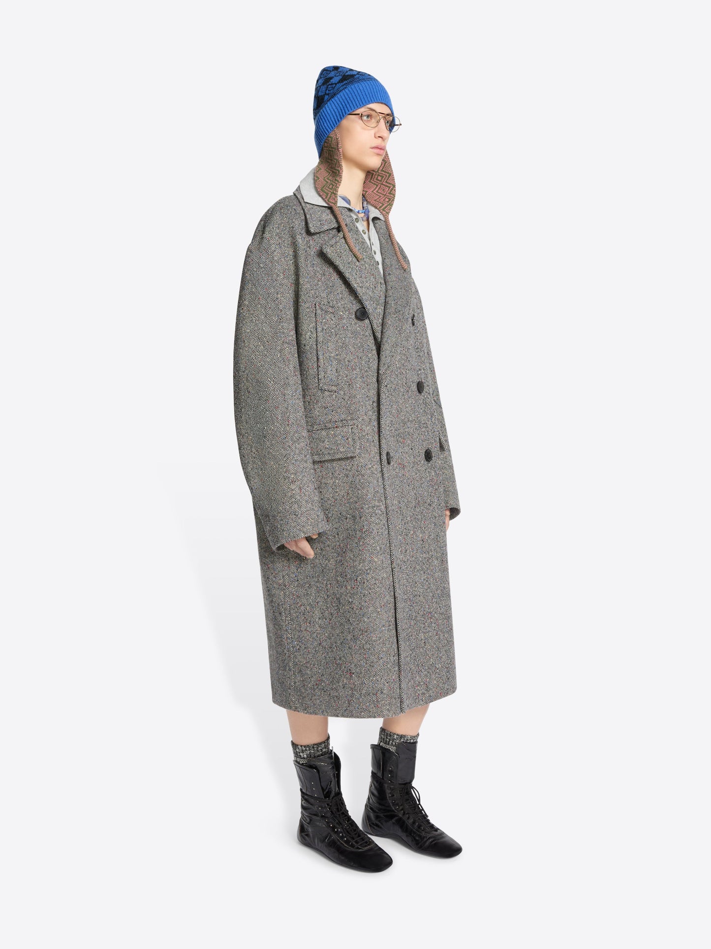Oversized Wool Tweed Coat