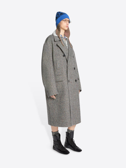 Oversized Wool Tweed Coat