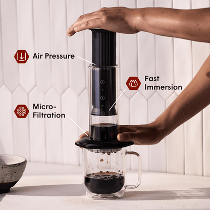 AeroPress Double Wall Glass Coffee Mug - 2 Pack - Brewing Companion for Everyday Coffee