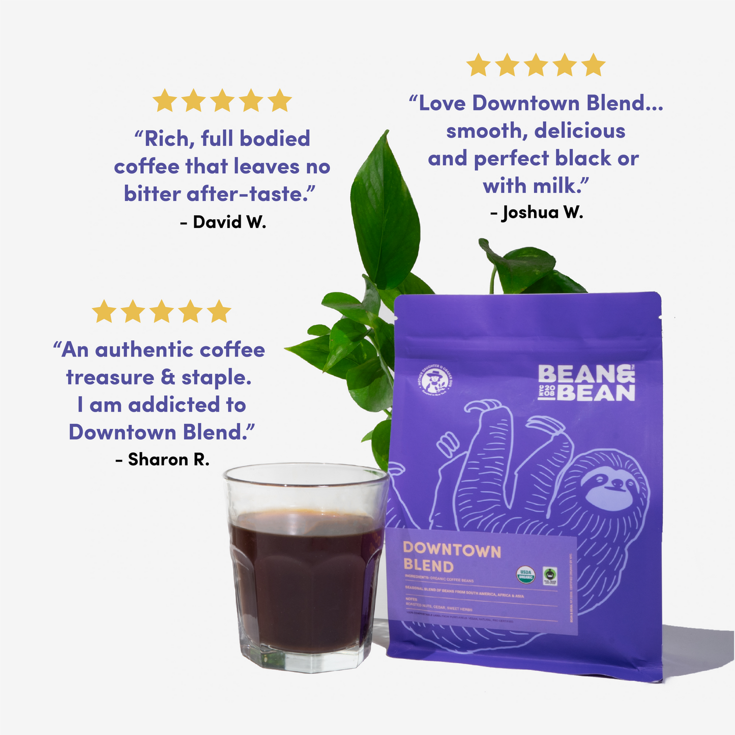 Downtown Blend Organic and Fair Trade - Coffee Selection for Fresh Daily Preparation