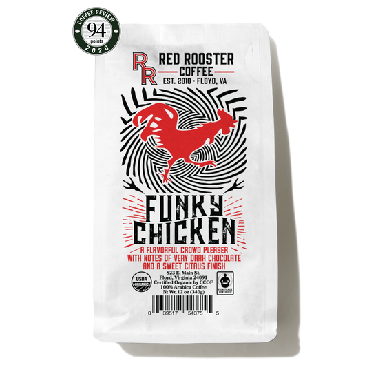 Organic Funky Chicken - Coffee Selection for Fresh Daily Preparation