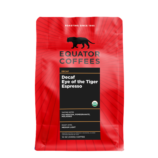 Decaf Eye Of The Tiger 12 oz - Coffee Selection for Fresh Daily Preparation