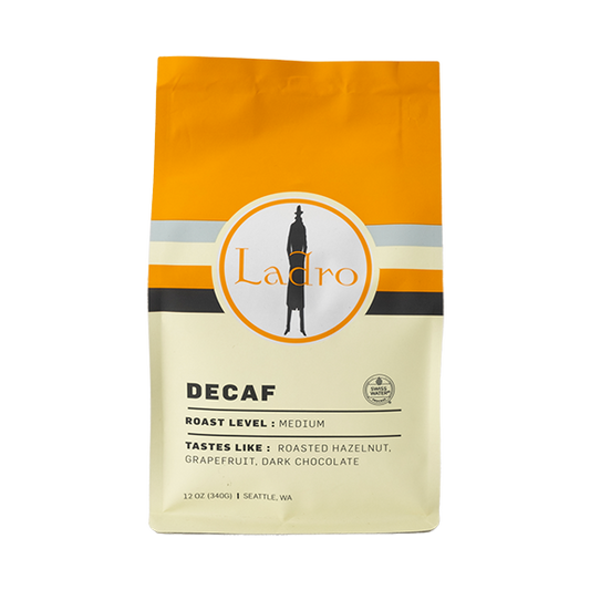 Ladro Decaf 12 oz - Coffee Selection for Fresh Daily Preparation